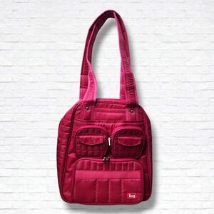 Lug Original Hot Pink Quilted Puddle Jumper Travel Tote Bag